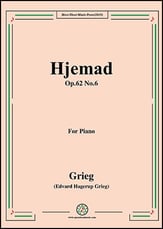 Hjemad Op.62 No.6,for Piano piano sheet music cover